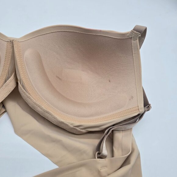 TRUE Longline Bra Womens Large Nude True Body Boost Seamless Adjustable Padded - Picture 6 of 8